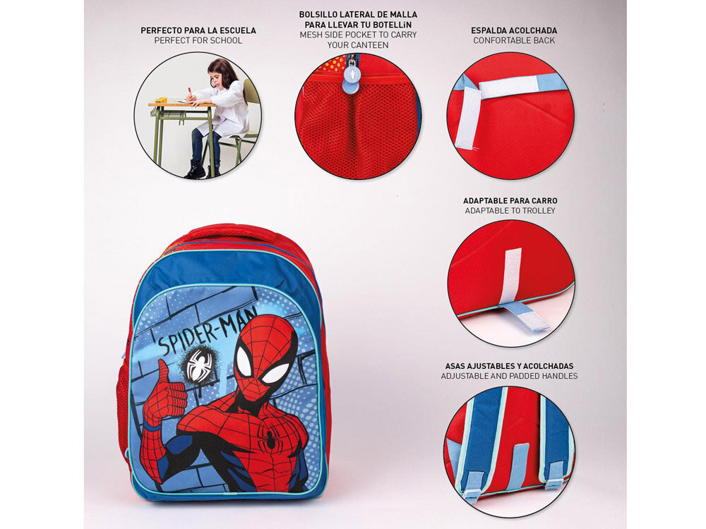 Bērnu mugursoma Spiderman, 40 cm cena un informācija | Skolas somas | 220.lv