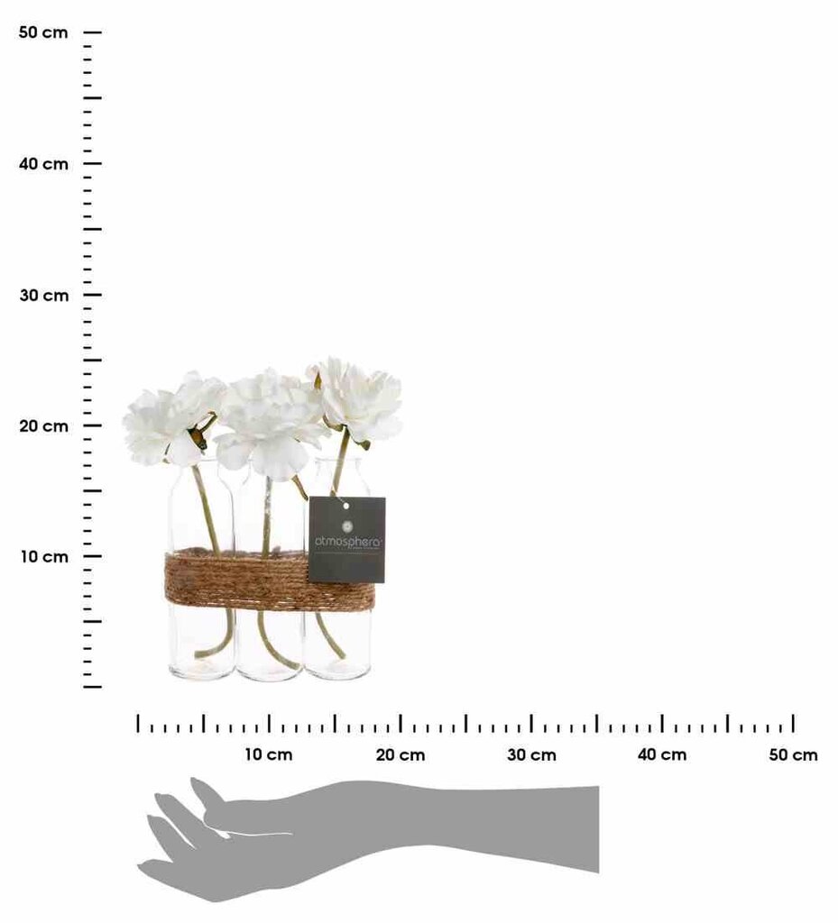 Mākslīgās rozes pudelē, 3 gab. цена и информация | Mākslīgie ziedi | 220.lv