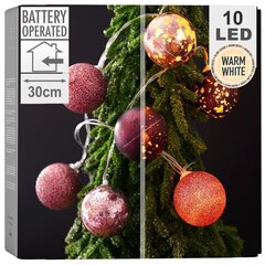 Ziemassvētku eglīšu rotaļlietas, 10 LED, 30 cm cena un informācija | Ziemassvētku lampiņas, LED virtenes | 220.lv