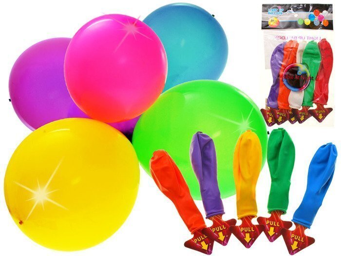 Krāsaini baloni ar gaismas diodi, 5 gab. cena un informācija | Baloni | 220.lv