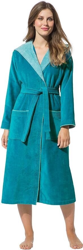 Sieviešu kokvilnas halāts Morgenstern, zils cena un informācija | Sieviešu halāti | 220.lv