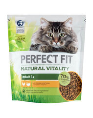 Корм Perfect Fit Natural Vitality 1+ для кошек с курицей и индейкой, 6x650 г цена и информация | Сухой корм для кошек | 220.lv