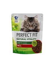 Perfect Fit Natural Vitality 1+ barība kaķiem, ar liellopu un vistas gaļu, 6x650 g цена и информация | Сухой корм для кошек | 220.lv