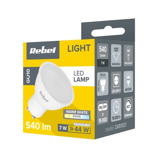 Rebel LED lampa, 7W, GU10, 3000K, 230V цена и информация | Spuldzes | 220.lv