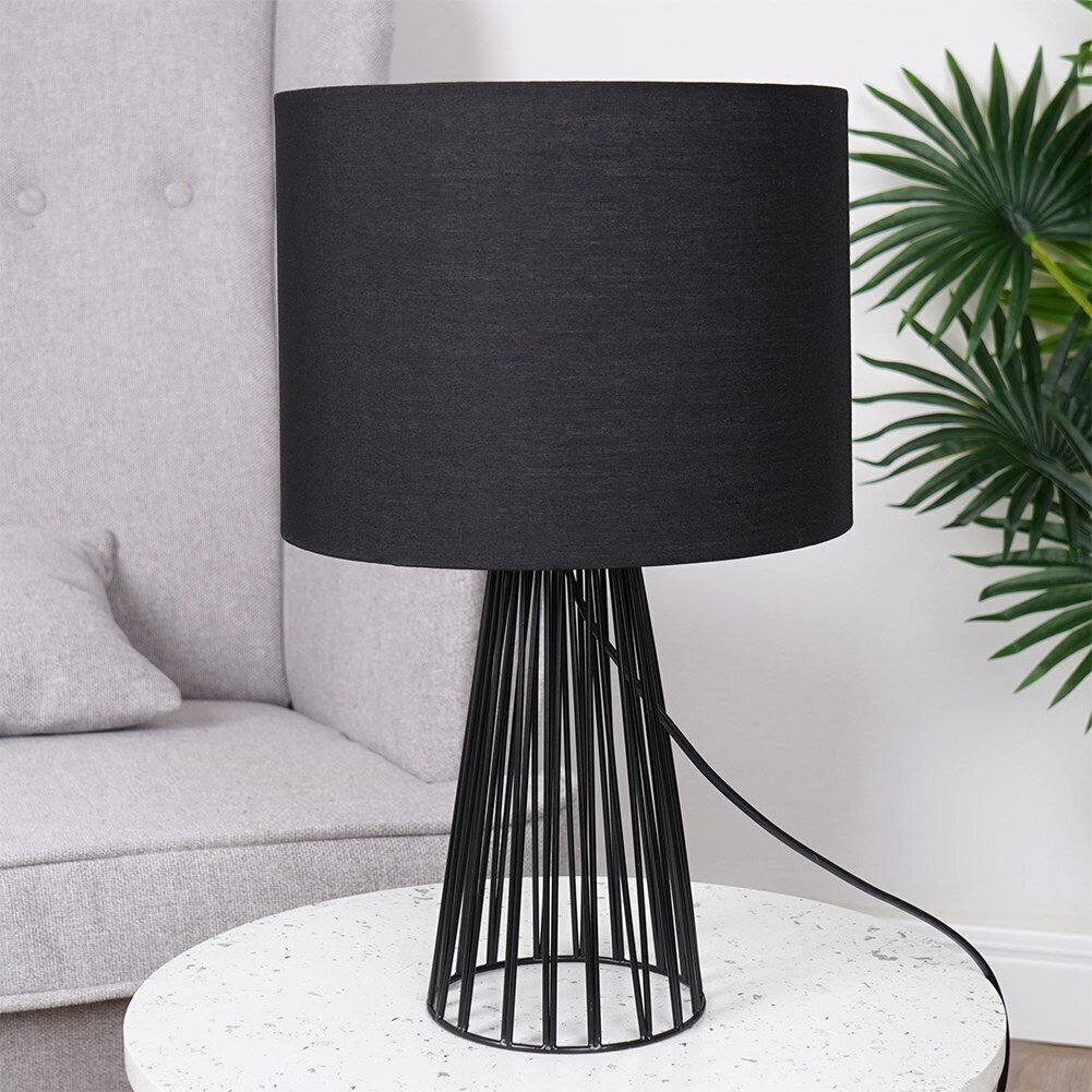 Galda lampa 41 cm, melna цена и информация | Galda lampas | 220.lv