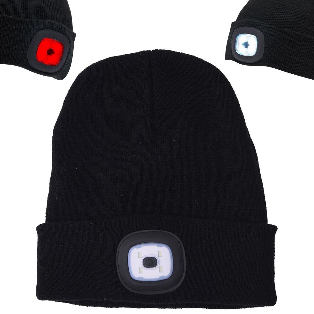 Cepure ar divām led lampiņām, melns cena un informācija | Darba apģērbi | 220.lv