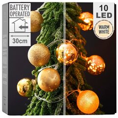 Ziemassvētku virtene, 10 LED, 30 cm cena un informācija | Ziemassvētku lampiņas, LED virtenes | 220.lv