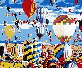 Glezniecība uz audekla un dimanta mozaīkas komplekts Air Balloon, 400x500 mm cena un informācija | Dimantu mozaīkas | 220.lv