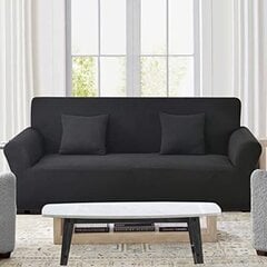Чехол на 2-местный диван жаккардовый, черный  цена и информация | Чехлы для мебели | 220.lv