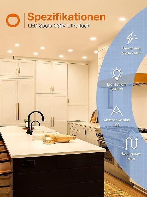LED griestu lampas Addlon Ø115mm 7W 18gab цена и информация | Iebūvējamās lampas, LED paneļi | 220.lv