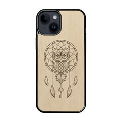Деревянный чехол для iPhone 15 FoxysCraft, Owl dream catcher, ольха цена и информация | Чехлы для телефонов | 220.lv