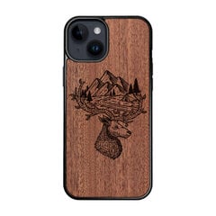 Koka maciņš iPhone 15 FoxysCraft Deer and mountains cena un informācija | Telefonu vāciņi, maciņi | 220.lv