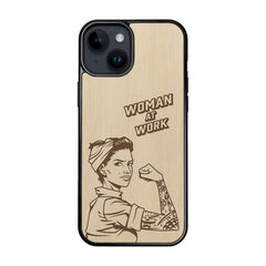 Koka maciņš iPhone 15 FoxysCraft Strong woman cena un informācija | Telefonu vāciņi, maciņi | 220.lv