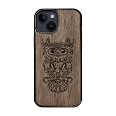 Деревянный чехол для iPhone 15 FoxysCraft, Owl, ореховое дерево цена и информация | Чехлы для телефонов | 220.lv