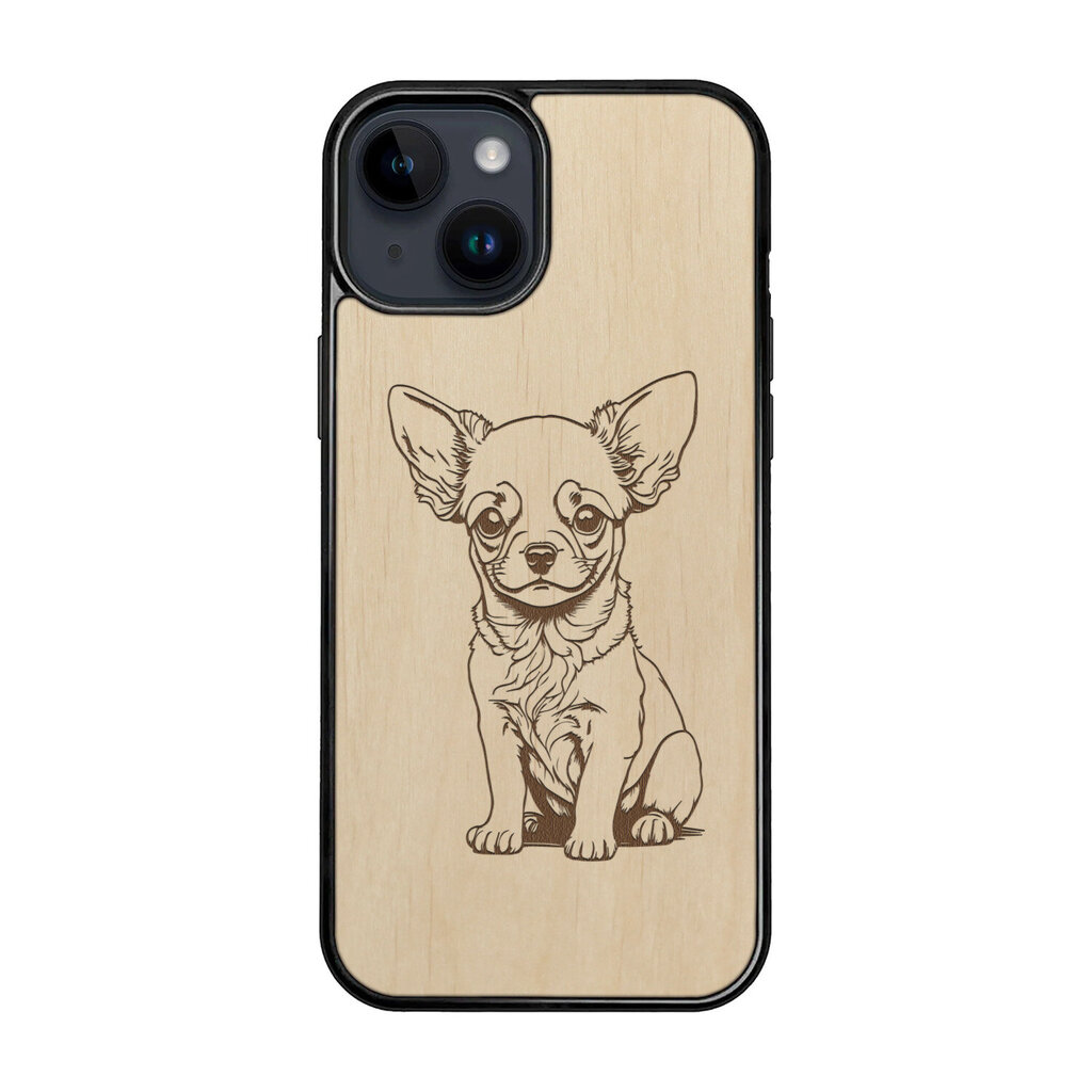 Koka maciņš iPhone 15 FoxysCraft Chihuahua цена и информация | Telefonu vāciņi, maciņi | 220.lv