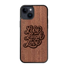 Деревянный чехол для iPhone 15 FoxysCraft, Live Laugh Love, красное дерево цена и информация | Чехлы для телефонов | 220.lv