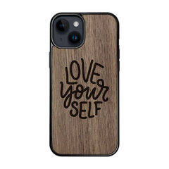 Деревянный чехол для iPhone 15 FoxysCraft, Love yourself, ореховое дерево цена и информация | Чехлы для телефонов | 220.lv