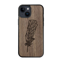 Деревянный чехол для iPhone 15 FoxysCraft, Feather, ореховое дерево цена и информация | Чехлы для телефонов | 220.lv