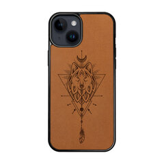 Кожаный чехол для iPhone 15 FoxysCraft, Ethnic wolf цена и информация | Чехлы для телефонов | 220.lv