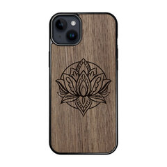 Деревянный чехол для iPhone 15 Plus FoxysCraft, Lotus, ореховое дерево цена и информация | Чехлы для телефонов | 220.lv