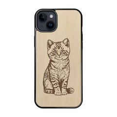 Koka maciņš iPhone 15 Plus FoxysCraft Cat cena un informācija | Telefonu vāciņi, maciņi | 220.lv