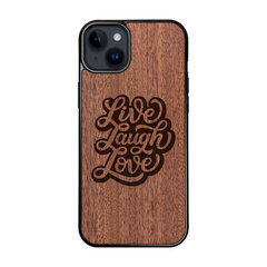 Деревянный чехол для iPhone 15 Plus FoxysCraft, Live Laugh Love, красное дерево цена и информация | Чехлы для телефонов | 220.lv