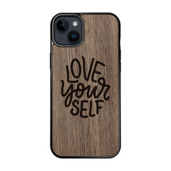Деревянный чехол для iPhone 15 Plus FoxysCraft, Love yourself, ореховое дерево цена и информация | Чехлы для телефонов | 220.lv