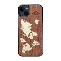 Деревянный чехол для iPhone 15 Plus FoxysCraft, World Map, красное дерево ir ольха цена и информация | Чехлы для телефонов | 220.lv