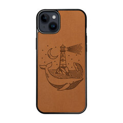 Ādas maciņš iPhone 15 Plus FoxysCraft Lighthouse and Whale cena un informācija | Telefonu vāciņi, maciņi | 220.lv