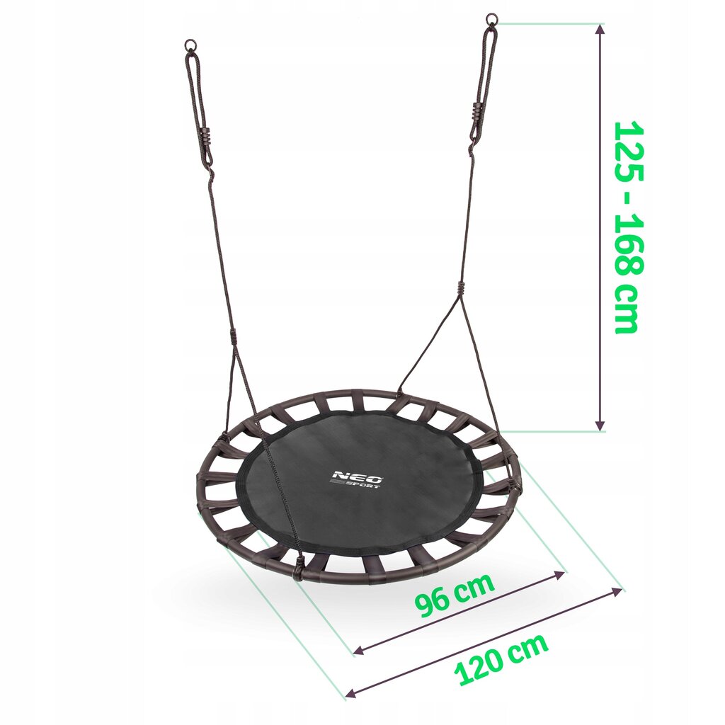 Šūpoles Swingo melns, 120 cm cena un informācija | Šūpoles | 220.lv