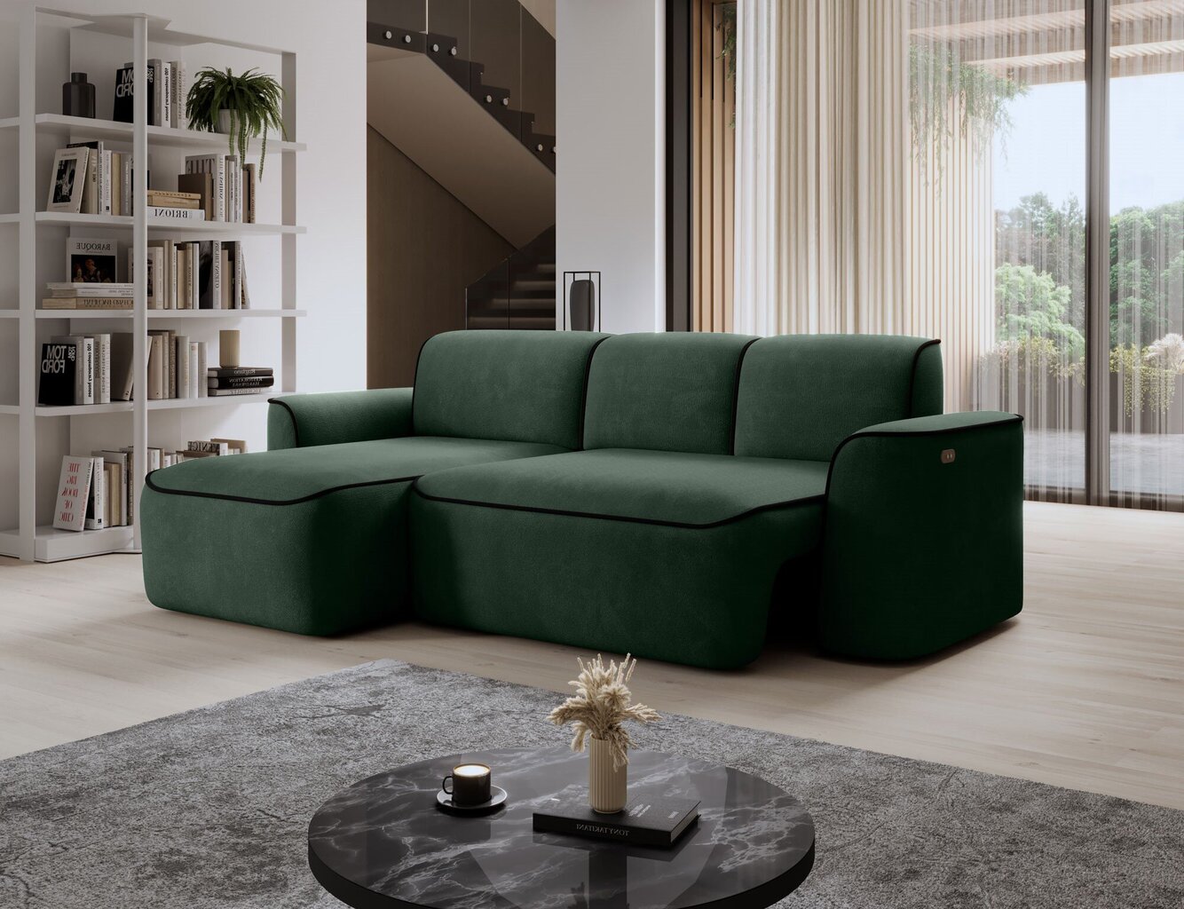 Stūra dīvāns Eltap Ume, zaļš cena un informācija | Stūra dīvāni | 220.lv