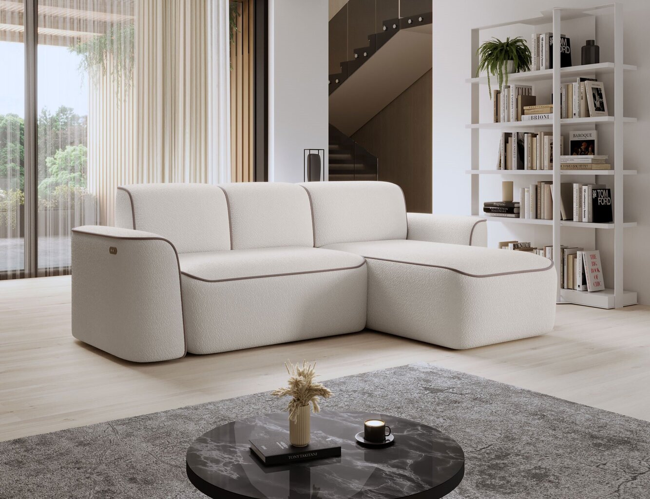Stūra dīvāns Eltap Ume, balts цена и информация | Stūra dīvāni | 220.lv