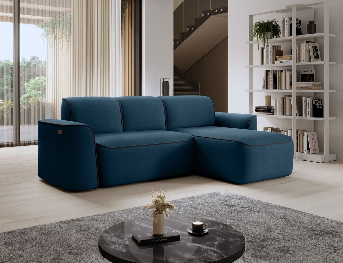 Stūra dīvāns Eltap Ume, zils cena un informācija | Stūra dīvāni | 220.lv