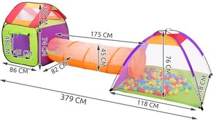 Bērnu telšu māja ar bumbiņām Malatec, dažādu krāsa, 175 x 45 cm cena un informācija | Bērnu rotaļu laukumi, mājiņas | 220.lv