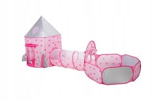 Bērnu telts ar kāpšanas tuneli Aga4Kids, rozā, 105 x 135 cm цена и информация | Детские игровые домики | 220.lv