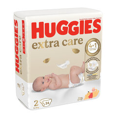 Autiņbiksītes Huggies Extra Care 2 (3-6 kg), 24 gab. цена и информация | Подгузники | 220.lv