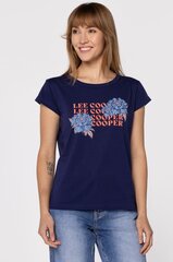 Футболка женская Lee Cooper Flowers12 1010, синий цена и информация | Женские футболки | 220.lv
