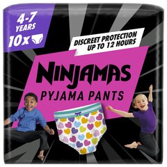 Пижамные трусы - подгузники Pampers Ninjamas Heart, 10 штук, 17-30 кг. цена и информация | Подгузники | 220.lv