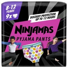 Ночные трусы-подгузники Pampers Ninjamas, 8-12 м, 9 штук цена и информация | Подгузники | 220.lv