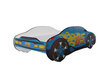 Bērnu gulta-mašīna ar matraci iGlobal, 140x70 cm, zils cena un informācija | Bērnu gultas | 220.lv