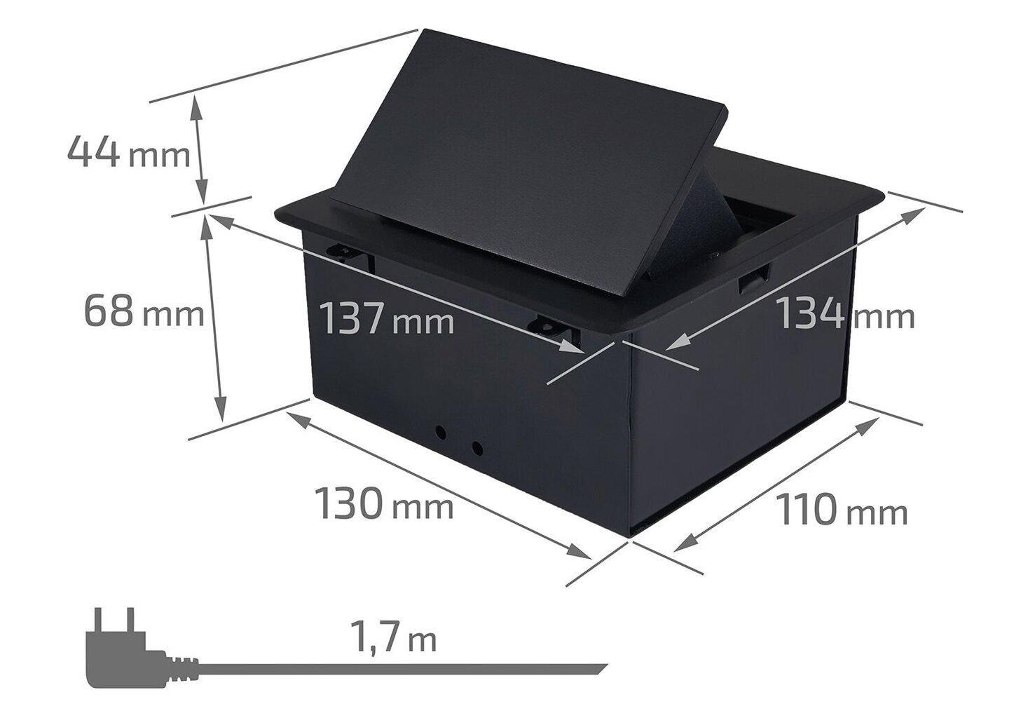 Iebūvēta galda kontaktligzda Koloreno Multibox, 1x230V cena un informācija | Elektrības slēdži, rozetes | 220.lv