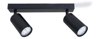 Светодиодный накладной настенно-потолочный галогенный светильник Kivi x2, черный цена и информация | Потолочные светильники | 220.lv