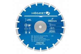 Dimanta griešanas disks asfaltam 350 mm, HT6D748, Hogert cena un informācija | Rokas instrumenti | 220.lv