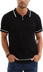 Мужская рубашка поло Remxi, черная  цена и информация | Мужские футболки | 220.lv