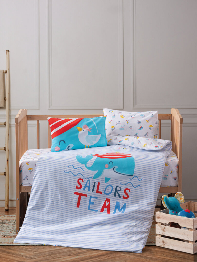 Mijolnir bērnu gultas veļas komplekts Sailor, 100x150, 4 daļas cena un informācija | Bērnu gultas veļa | 220.lv