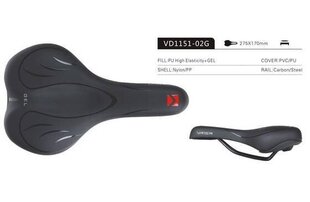 Седло велосипедное Vader MTB GEL, 275x170 мм цена и информация | Седла для велосипедов и чехлы на сиденья | 220.lv