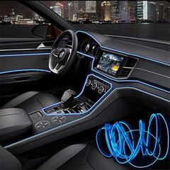 LED sloksne automašīnas salonam zila, 5m cena un informācija | Auto piederumi | 220.lv