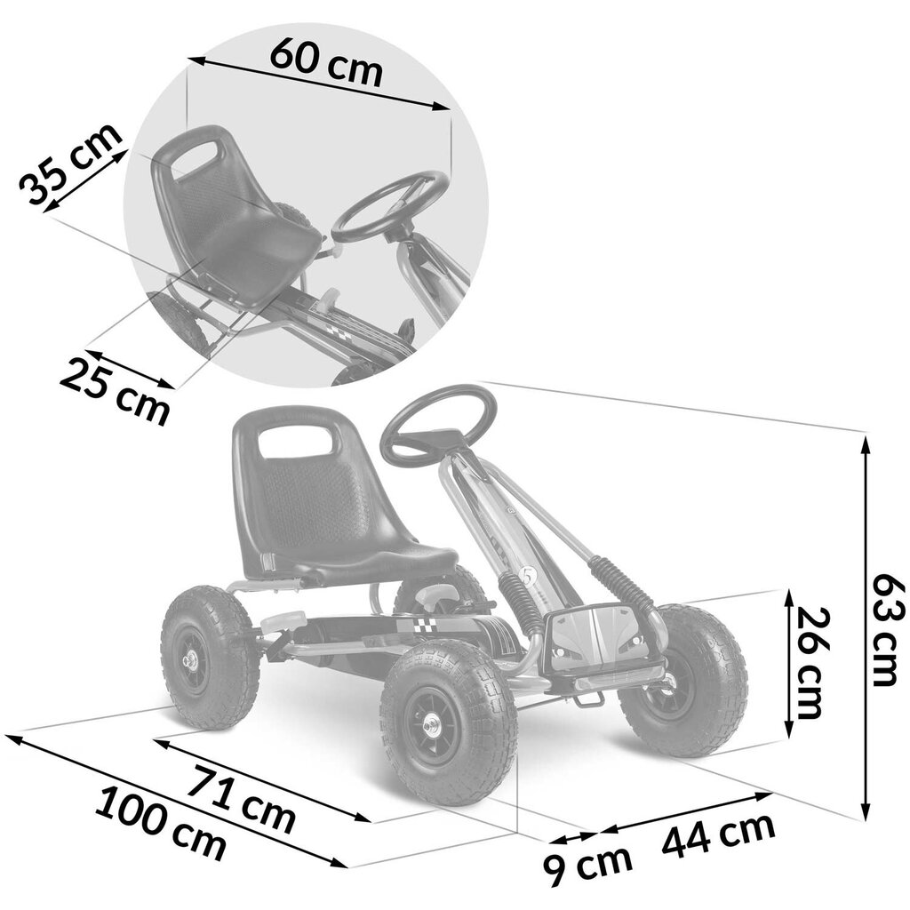 Bērnu pedāļa velokartings Ricokids RK-594, sarkans cena un informācija | Rotaļlietas zēniem | 220.lv