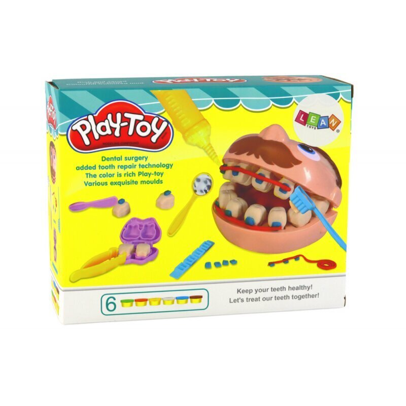 Rotaļlietu zobārsta komplekts Play-Doh Lean Toys, 12 d. cena un informācija | Attīstošās rotaļlietas | 220.lv