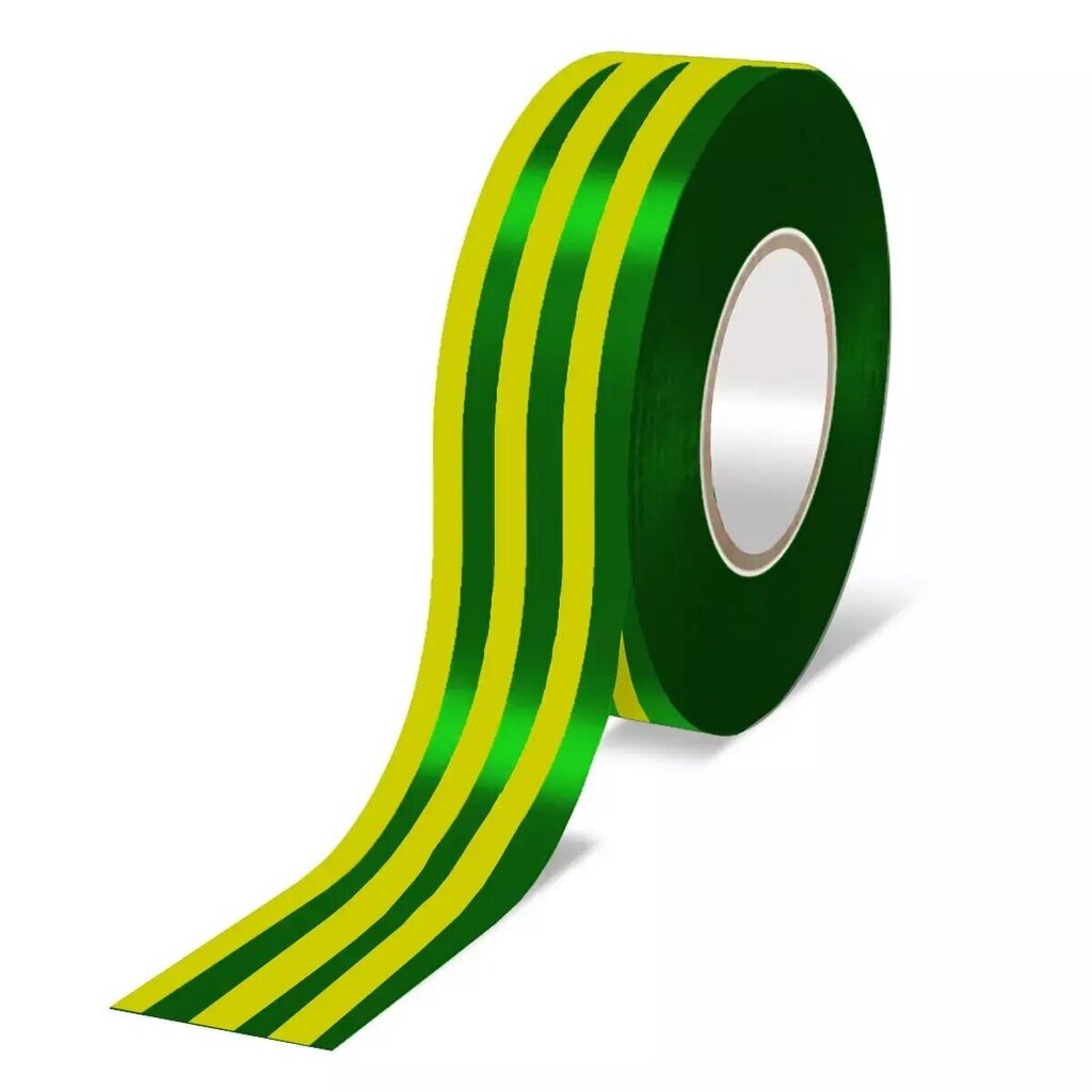 Elektroizolācijas lente Dedra PVC zaļi dzeltena 19mmx10m цена и информация | Rokas instrumenti | 220.lv